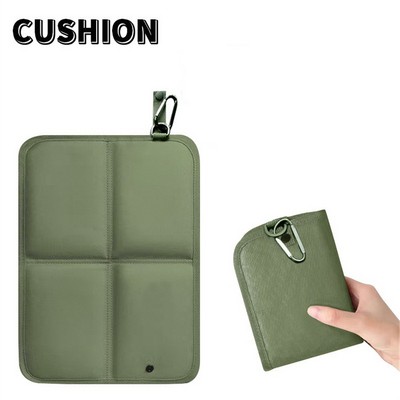 Outdoor Folding Seat Cushion, Waterproof Thickened Oxford Cloth Moisture-Proof Pad With Carabiner