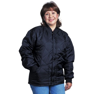 Quilted Jacket w/Knit Collar & Cuffs - Imported