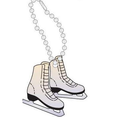 Ice Skates Promotional Key Chain w/ Black Back (12 Square Inch)