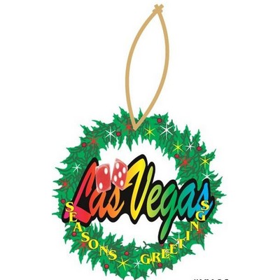 Las Vegas w/ Dice Promotional Wreath Ornament on Black Back (12 Square Inch)