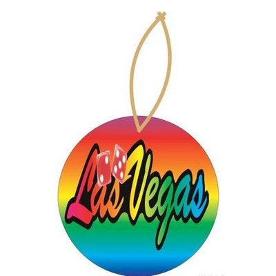 Las Vegas w/ Dice Promotional Ornament on Black Back (8 Square Inch)