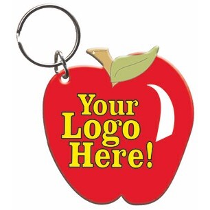 Apple Key Chain w/Clear Mirrored Back (4 Square Inch)