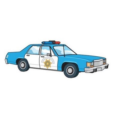 Police Car Promotional Magnet w/ Strip Magnet (4 Square Inch)