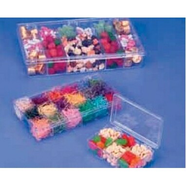 Rigid Clear Hinged Partition Box w/18 Compartments (8 1/4"x4 1/2"x1 3/8")