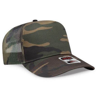 OTTO Camouflage Cotton Blend Twill 5 Panel Low Crown Mesh Back Trucker Hat