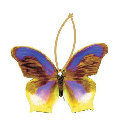Purple & Yellow Butterfly Executive Ornament w/ Mirrored Back (6 Square Inch)