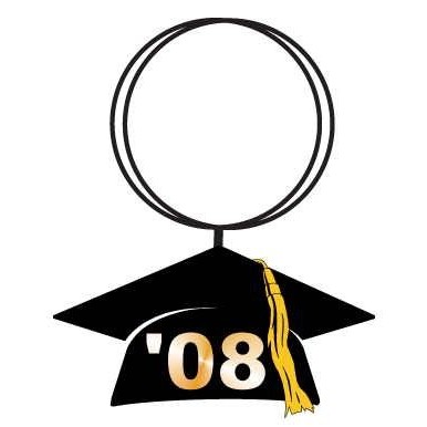 Graduation Cap Keychain w/Mirrored Back (8 Square Inch)