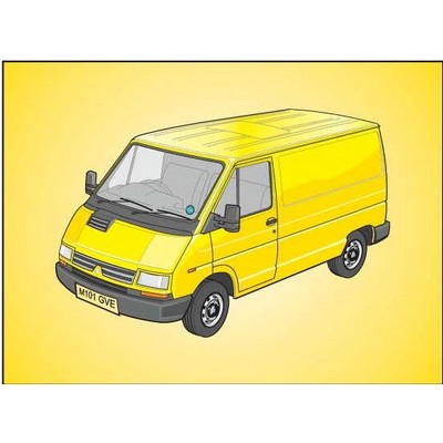 Yellow Panel Van Rectangle Badge w/ Bar Pin (2"x3")