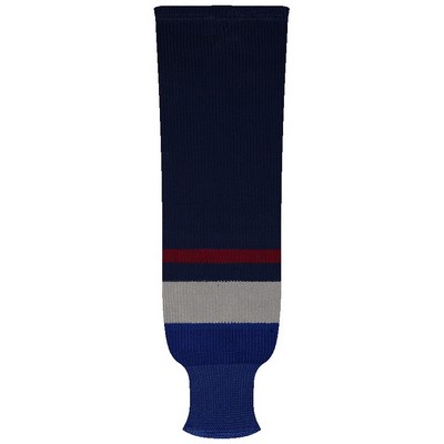 Vancouver Pro Series Navy Blue & Royal Blue Away Socks w/Gray & Red Stripes
