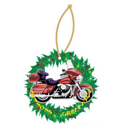 American Motorcycle Executive Wreath Ornament w/ Mirrored Back (3")