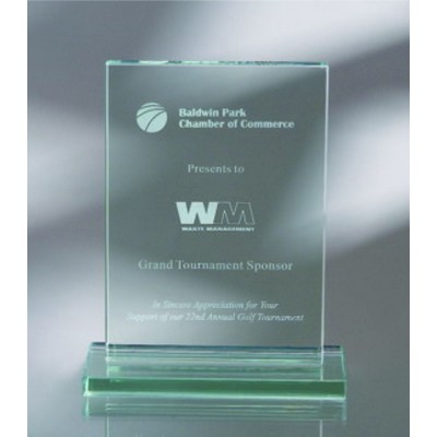 Jade Green Glass Vertical Rectangle Award (4"x 6")