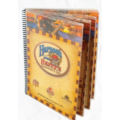 Clear Spiral Bound 3 Page/ 6 View Menu Cover (8 1/2"x14")