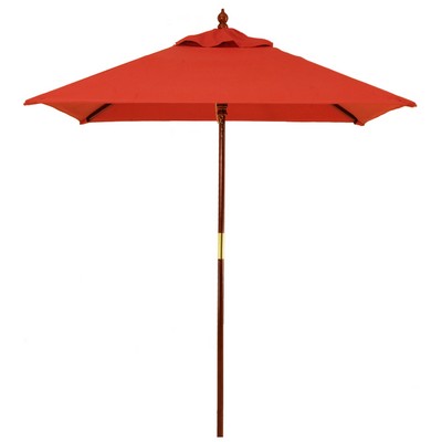 US Made 6 1/2' Square (9' Diagonal) Commercial Hardwood Frame Market Umbrella