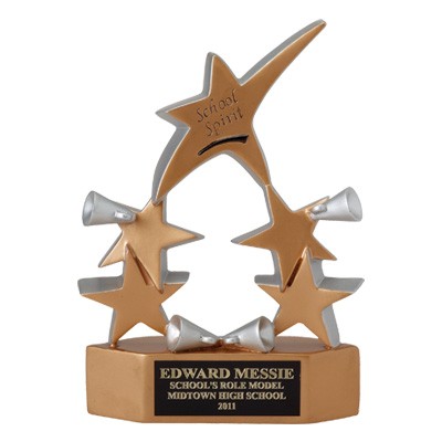 8 3/8" Gold 5-Star Cheerleader Award