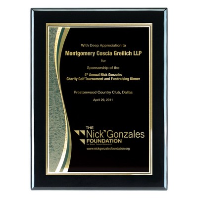 Plaque - 9"x12" Wall Plaque w/ Black Wave Marble Plate (7"x10")