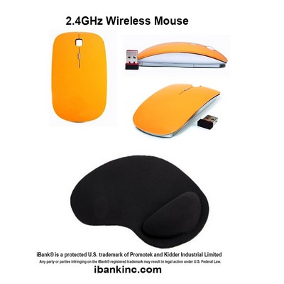 iBank ® 2.4GHz Wireless Mouse + Wrist Rest Mouse Pad