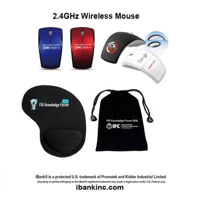 iBank ® 2.4GHz Wireless Mouse + Wrist Rest Mouse Pad