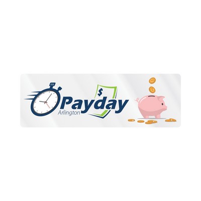 Rectangle Sticker | Round Corners | 2" x 6"| Clear Static | Static Back | Digital