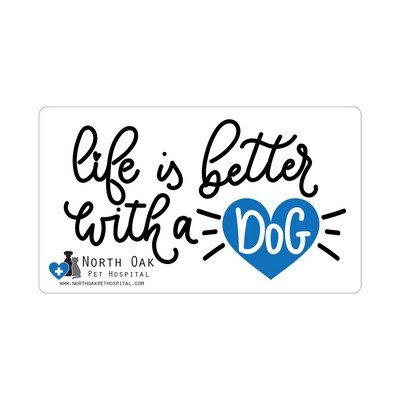 Rectangle Sticker | Round Corners | 2 3/4" x 4 3/4" | White Static | Static Back | Screen