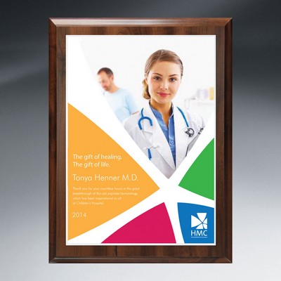 Choice of Digi-Color Plate on Economy Walnut Finish Board (7" x 9")