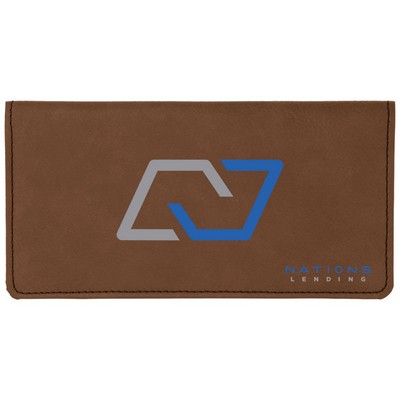 Dark Brown Leatherette Checkbook Cover