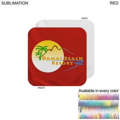 Colored Plush and Soft Velour Terry Cotton Blend Face Cloth, Sublimated Edge to Edge (12"x12")