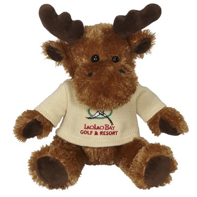 11" Morris Moose w/Machine Knit Embroidered Sweater