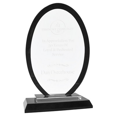 7 1/2" Oval Black Regal Glass