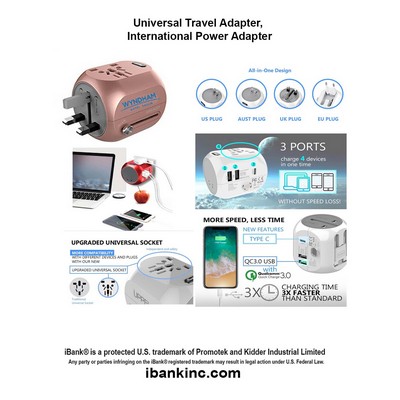 iBank ® World Travel Adapter for 150 countries