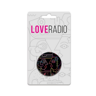 One 1.5" Pin-Back Button on Backing Card