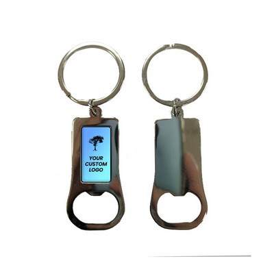 Rectangular Metal Bottle Opener Keyring (1.06" x 2.05")