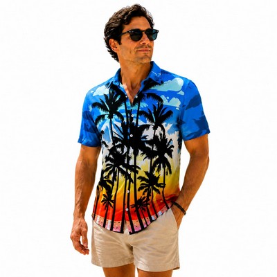 Unisex 135 GSM 4-Way Stretch UV Resistant Sublimation Hawaiian Shirts