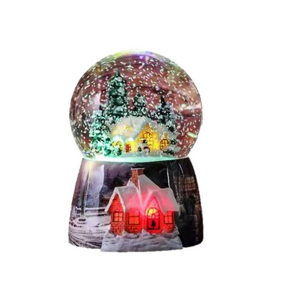 Christmas Lights Musical Snow Globe