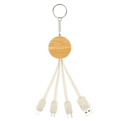 Round Bamboo 3" 1 USB Charging Cable