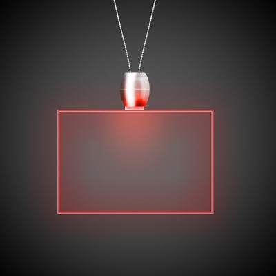 24" Red Rectangle Light-Up Pendant Necklace(Digi-Print)