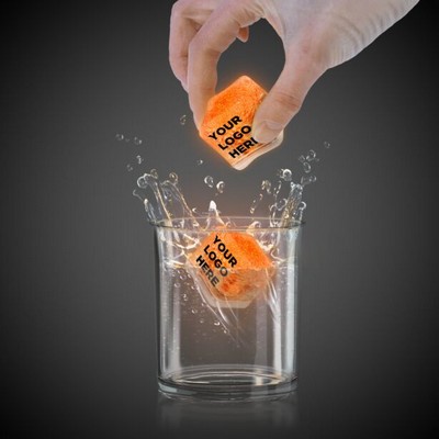 1 3/8" Orange Lited Ice Cube(Digi-Printed)