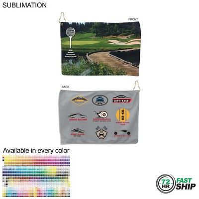 72Hr Fast Ship - Microfiber Terry Golf Towel, Finished, Nofold, Sublimated 2 sides (12"x18")