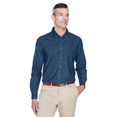 Harriton Men's Tall 65 Oz Long-Sleeve Denim Shirt