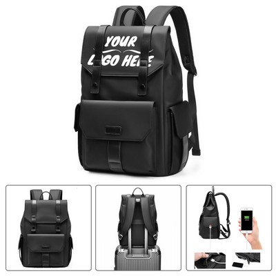 Vintage Leather Laptop Backpack
