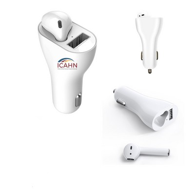 Car Charger with Wireless Earphone