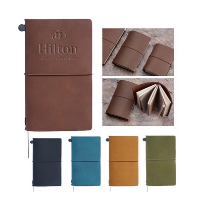 Portable Handmade Genuine Leather Journal (Size 6.89"x4.33")