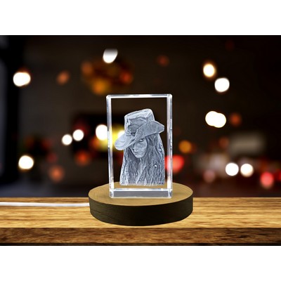 Anne Bonny 3D Engraved Crystal Trophy Award - Daring Female Pirate Legacy