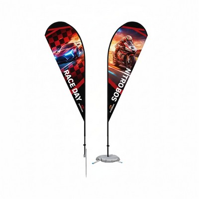 15' Teardrop Flag Kit-Double Sided With Optional Base