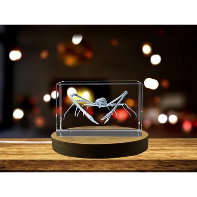 Spider Crab 3D Engraved Crystal Trophy Award – Luxurious Marine Decor