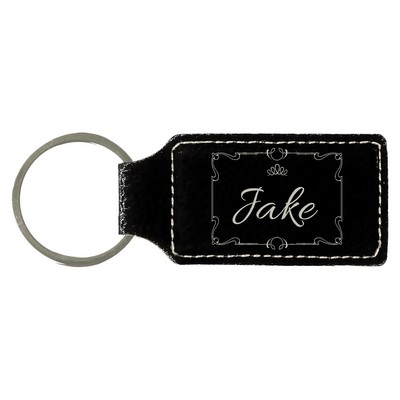 Leatherette Rectangle Keychain