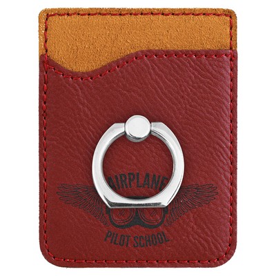 Leatherette Phone Wallet with Ring
