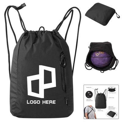 14.57X18.11" Terylene Drawstring Backpack