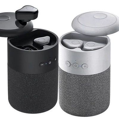 Portable 2" 1 Mini Bluetooth Speaker with Earbuds