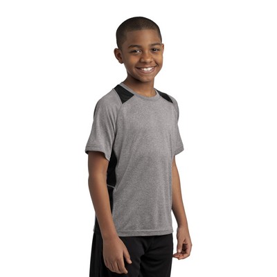Sport-Tek Youth Heather Colorblock Contender Tee
