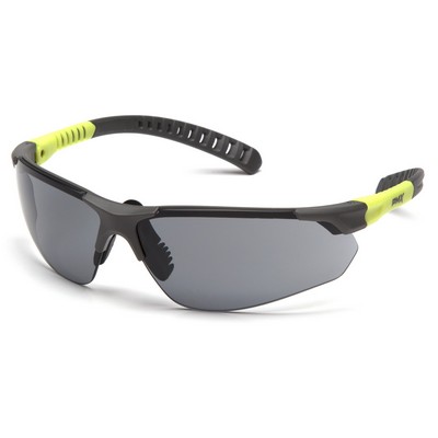Sitecore Safety Glasses, Gray/Lime Frame with Gray Lens